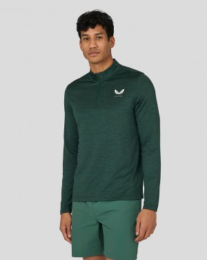 Castore Active Marl Quarter Zip Verde | EGRH-80359
