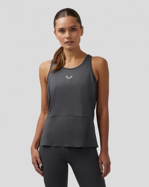 Castore Apex Lightweight Panelled Tank Top Gunmetal | DUXS-20917