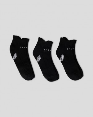 Castore Cushioned Ankle Socks 3 Pack Negras | MAFS-34980