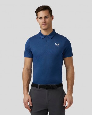 Castore Golf Engineered Knit Polo Azul Marino | YWXR-25071