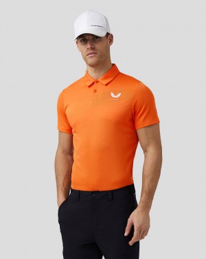 Castore Golf Engineered Knit Polo Naranjas Oscuro | BCSU-89167