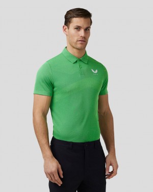 Castore Golf Engineered Knit Polo Verde | YKDZ-18642