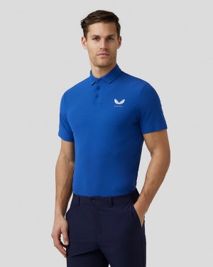 Castore Golf Essential Polo Azul Real Azules | UASZ-47521