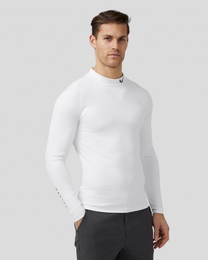 Castore Golf Long Sleeve Mock Neck Base Layer Blancas | PDOU-68940