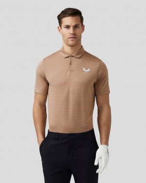 Castore Golf Yarn Dye Stripe Polo Clay | QAWT-20719
