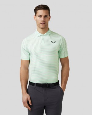 Castore Golf Yarn Dye Stripe Polo Lime | HZXS-41058