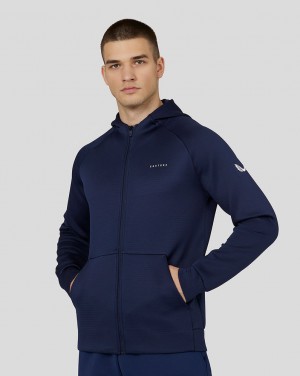 Castore Long Sleeve Aeroscuba Zip-Through Hoodie Azul Marino | FKBX-02613