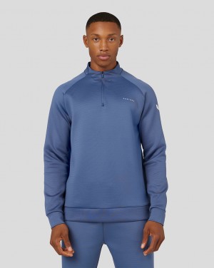 Castore Scuba Program Long Sleeve Aeroscuba 1/4 Zip Funnel Top Azules | EMBO-40987